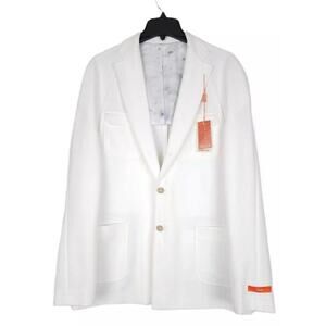 Tallia Slim-Fit Stretch Lightweight Textured Sport Coat White 46L NWT *Defect*